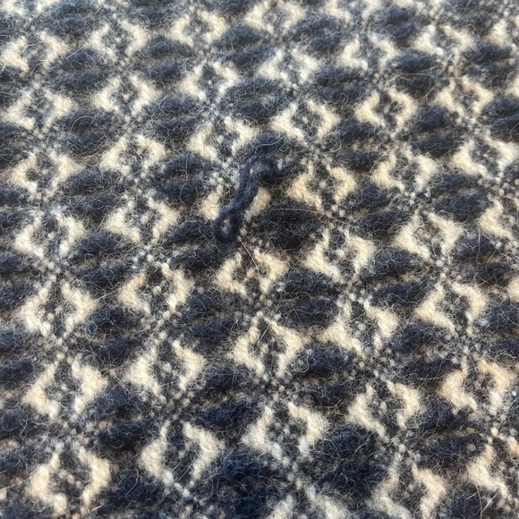 Tweedmill Vintage Vintage wool blanket throw navy & ivory Stadium throw - Picture 4 of 10